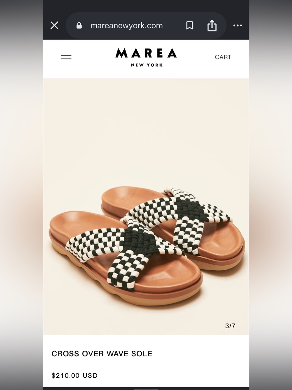 MAREA NEW YORK CROSS OVER WAVE SOLE Black & White Leather Sandals EU 39/US 8-8.5